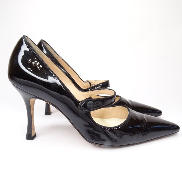 SOLD💥Manolo Blahnik Black Patent Pointed Toe Pump - Picture 5 of 10